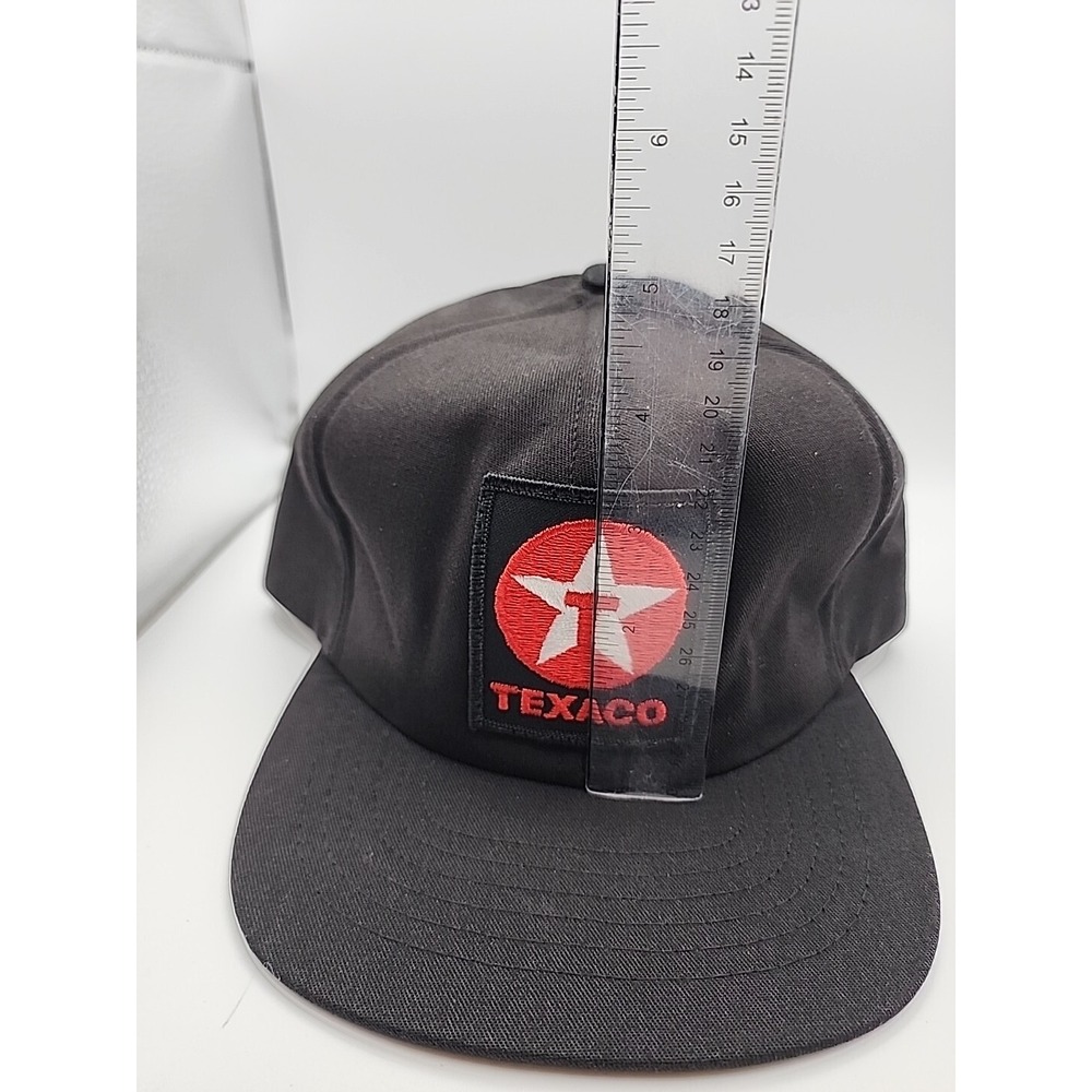 Vintage Texaco Embroidered Patch Black Trucker Hat Cap Insulated USA Snap Back - Picture 12 of 14